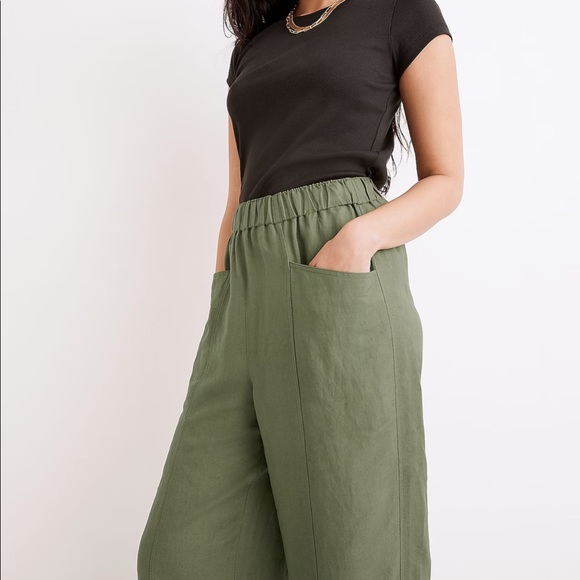 NWT - Madewell Linen-Blend Pull-On High-Rise Wide-Leg Pants - Size XS - Picture 4 of 11